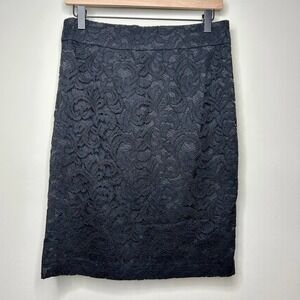 Banana Republic Black Lace Overlay A-Line Skirt Size 4